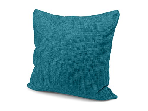 Kissenhüllen in Struktur-Optik – erhältlich in 23 modernen Farben und 3 verschiedenen Größen, Doppelpack Kissenhüllen 40 x 40 cm, petrol - 3