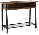 ¿DÓNDE FALTA UNA MESA DE CONSOLA? Utilízala en tu habitación, contra la pared de tu salón u oficina como superficie de almacenamiento; la superficie de madera, el compartimento abierto y la repisa de malla de hierro te ayudarán a tenerlo todo a tu alcance de la mano