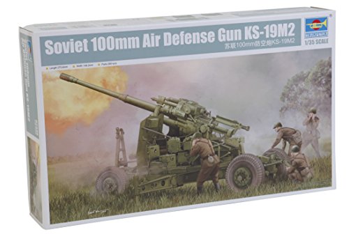 Preisvergleich Produktbild Trumpeter 002349 - Plastikmodellbausatz, 1 / 35 100mm Luftabwehrkanone KS19M2
