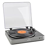 DRAHTLOS: Der Spagat zwischen der analogen und digitalen Welt gelingt über einen internen Bluetooth-Sender, der das anliegende Schallplattensignal, drahtlos an herkömmliche Bluetooth-Lautsprecher weiterleitet.