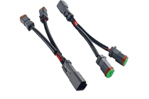 Pvczool Type Y Adaptateur de Prise Deutsch DT DTP 2 Broches pour LED Pod Faisceau de Câblage de Connecteurs de Mise à Niveau de la LumièRe de Travail