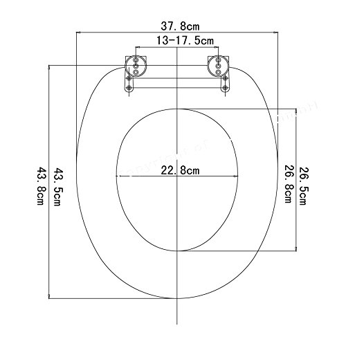 WOLTU #3 Premium WC Sitz, MDF-Holzkern, viele verschiedene Motive, aus Zink verchromt Scharniere (WS2522 Seestern) - 4