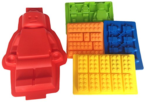 Bausteine, Eiswürfelschalen - Formen aus Silikon; 5er-Set