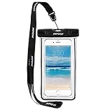 Mpow Funda Impermeable Móvil Universal 6 Pulgadas, Bolsa Movil Playa a Pruebva de Agua y Polvo de Suciedad, Funda Movil Agua IPX8 para iPhone 6 6s 5s 5c 4, Huawei p9 p8, Bq, LG, Xiaomi y Android- Negro