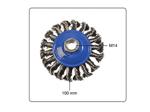 2 tlg Set Topfbürste 75mm + Kegelbürste 100mm M14 gezopft für Winkelschleifer Flex - 3