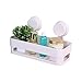 Produktbild Cisixin Multifunktions Kunststoff Doppel Sucker Regal Organizer Dusche Regal für Bad WC Küche (Weiß)