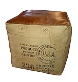 Der eckige Pouf kann vielseitig eingesetzt werden, zB als Sitzgelegenheit oder Fußhocker