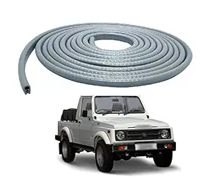 PRIKNIK Car U Shape Edge Trim Rubber Strip Seal Protector Car Door Edge Guards (16 ft/5 m, Grey) Compatible with Maruti Suzuki Gypsy King