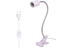 MILIWAN Portalampada E27 con Pinza, in Ceramica Resistente all'Alta Temperatura, Collo di Cigno 40cm, Adatta a Lampada LED da Lettura, Lampada Riscaldante e Riscaldatore Animali ecc [Aggiornata]