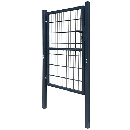vidaXL Gartentür Gartentor Zauntür 2D Einzeltor Hoftür Tor Gartenpforte Zaun 106x230cm - 3