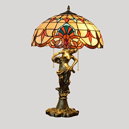 Tiffany-style table lamp/European-style Baroque table lamp/bedroom bed lamp-E