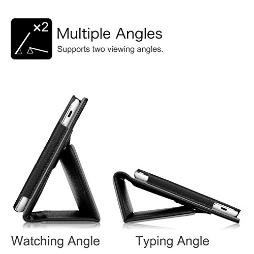 Fintie Huawei MediaPad T1 8.0 Hülle – Slim Fit Kunstleder (Folio) Schutzhülle Tasche Case Cover Standfunktion und Stylus-Halterung für Huawei MediaPad T1 8 Zoll 3G / WiFi Tablet-PC, Schwarz - 6