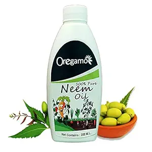 Oregamo Water Soluble Neem Oil for Plant (200 ML) Pure Neem Oil, Neem Oil for Plants Insects, Plants Neem Oil, Neem Oil Spray for Plants, Neem Spray Plants, Natural Neem Pesticides, Neem Oil