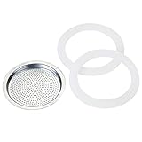 ROSSETTO Blisters 2 Joints + Filtre pour Cafetière Italienne Aluminum Classique et Mélina (14 Tasses)