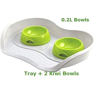 Cat Dog 2kiwi Schalen 0,2l + Schacht 3Farben Lebensmittel Wasser Gericht Füttern Kätzchen Bone Pet Animal