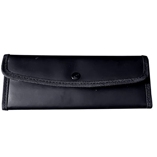 3-Fold PU Hair Scissor Package Hairdressing Scissors Tool Bag Holder Black