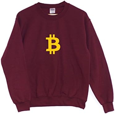 ChilledWorld Bitcoin | Sweatshirt - Cryptocurrency Mining Coin, Maroon, Small