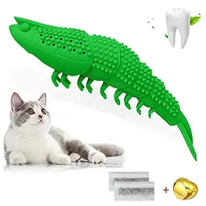 BUBOM Cat Catnip Toys,Interactive Cat Toothbrush Chew Toy for Kitten Kitty Cats Teeth Cleaning Dental Care, Crayfish Shape Pet Toy Cat