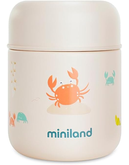 Miniland Food Thermy Mini Mint - Thermos Papillero 280ml Double Acier Inoxydable