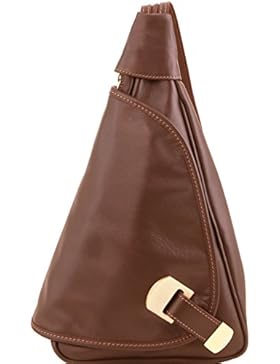 81409664 - TUSCANY LEATHER: HANOI - Rucksack Tropfendesign aus Leder, Braun