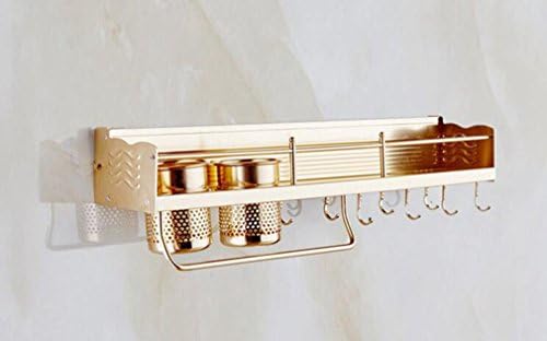 Sucastle Space Aluminum Gold Kitchen Knife Multifunction Kitchen Set Rack Kitchen Turret with Double Cup Towel rack
