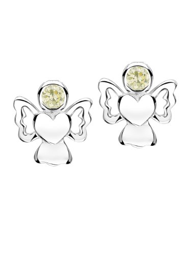 Jo for Girls Ohrstecker mit Geburtsstein für August, Engel, Sterling-Silber 925, mit cubic Zirkonia