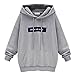 Produktbild Hffan Damen Lange Ärmel Kapuzenpullover Sweatshirt Jumper Mit Kapuze Zur Seite fahren Tops Bluse Sweatshirt Hoodie Damen Kapuzenpullover Oversize Pullover Hoodies Pullis (grau, Asiatische Größe: S)