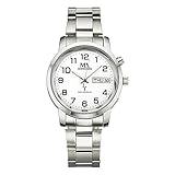 Meister Anker Herren Funkuhr Edelstahl 22cm grau Quarz Mineralglas 490000084