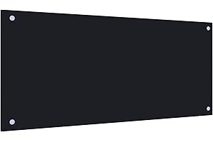 HOMGODAY Paraschizzi da cucina nero 90x40 cm in vetro temperato