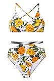 Mit gepolstertem Bra CUPSHE Blumenparadies High Waist Bikini, XL