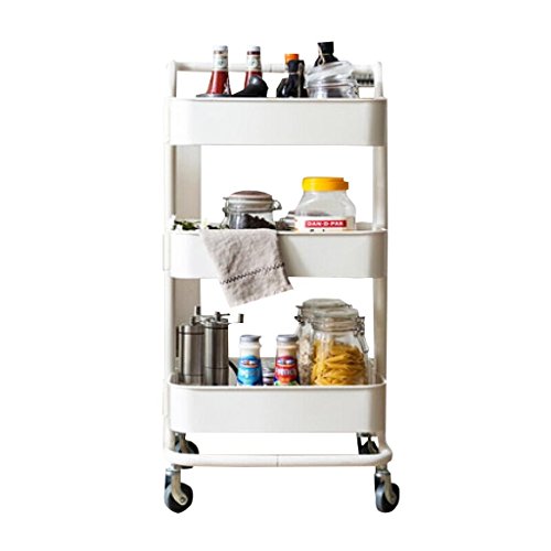 Preisvergleich Produktbild HOME UK@ Schönheits-Ausrüstungs-Auto, drei Schichten mit Griff-medizinischer Behandlungs-Laufkatze, Krankenhaus-Klinik-Schönheits-Salon-... Laufkatze ungefähr 50 Kilogramm-Last