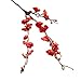 Produktbild happy event Unechte Blumen | Pflaume Künstliche Deko Blumen Gefälschte Blumen | Braut Hochzeitsblumenstrauß für Haus Garten Party Blumenschmuck (Rot)
