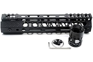 TRIROCK NSR Style Black 9 inches M-Lok Free Float AR15 handguard mlok beveled Edge Fits .223/5.56 Rifles with Steel Barrel Nut