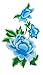 Produktbild Blue Vessel 1 Stk Stickerei Pfingstrose Nähen Eisen auf Patch Abzeichen Tasche Hut Jeans Kleid Cheongsam Applique Handwerk für Dekor (blau)