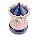 BXT Merry Go Round Music Box Wooden Carousel Multi-Colored 4-Horse Animated Figurine Desktop Playset Awesome Kids Xmas Birthday Presents