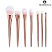 Fashion Base® 7 pcs Pro Techniques Makeup Brushes Cosmetics Set Soft Eyeshadow Eyebrow Brush Powder Foundation Blending Blush Face Brushes Tool Make Up Brushes Set (Pink)