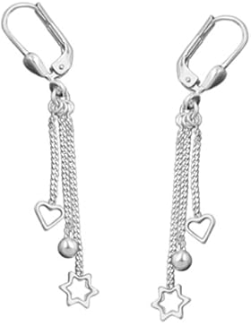 Unbespielt Ohrstecker Brisur Herz Kugel Stern Damen 925 Silber 48 mm inklusive Schmuckbox Ohrschmuck Ohrringe