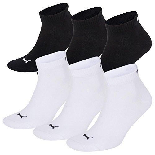 6 Paar Puma Sneaker Quarter Socken Unisex Invisible / schwarz, blau, grau / Art. 251015
