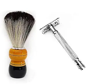 Big saving Safety Razor & saving Brush Sets Soft Shaving Brush for Men and Boys Use for Shaving Brown Pack of 1