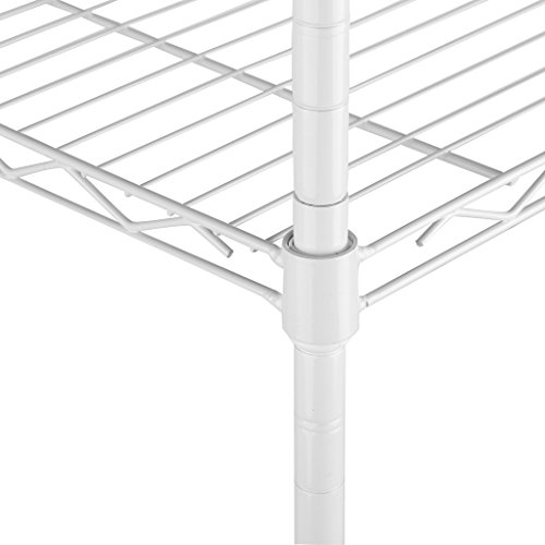 LANGRIA Regal 6 Ablage Standregal Schraubregal Moderne Haushaltsregal mit 5 Haken, 66,1 lbs Kapazität (Weiß) - 6