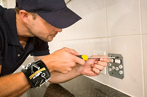 Magnetisches Armband Magnetarmband Werkzeug | mit 10 Magnet Stark Zugkraft | Leicht Angenehm Tragen | für Nägel Schrauber Bohrer Magnetische Pickup-Kit Handgelenk Band - 5