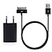 Produktbild iprotect 2in1 SET mit USB Ladekabel Datenkabel und Netzteil für Apple iPhone und iPod 3G 3GS 4 4S 4G Classic Touch Nano 1G 2G 3G Photo Mini in schwarz