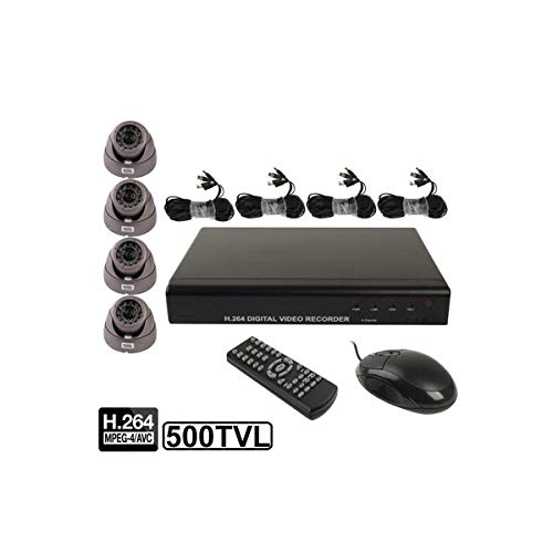Preisvergleich Produktbild Set mit 4 Überwachungskameras 500TVL-24LED, Schwarz