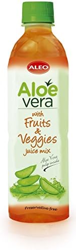 ALEO Aloe Vera drink Fruits &amp; Vegetable juice mix 500ml x 24 Pack