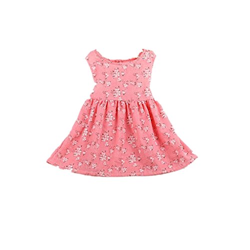 For 1-6 Years Old,Clode®Baby Girls Kids Cute Floral Print Sleeveless Sundress Princess Dress One-Piece Vest Summer Clothes (2-3Years Old, Pink)