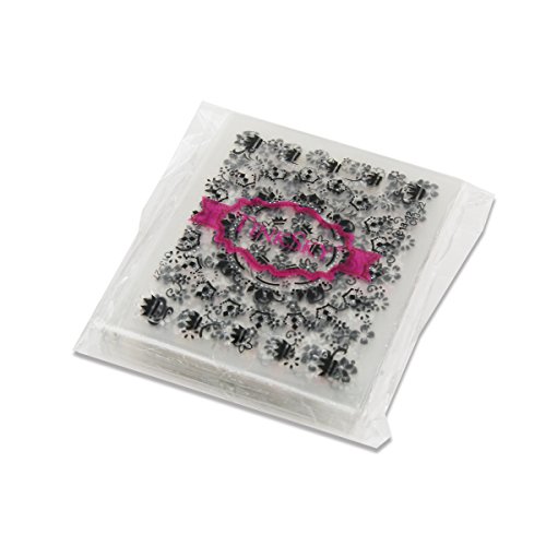 Tinksky 50 Blatt 3D-Design selbstklebende Tipp Nail Art Sticker Decals (zufällige Farbe Muster) - 7