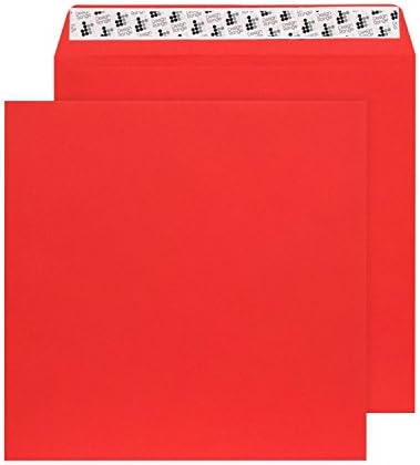25 Square Envelopes Pillar Box Red - 16 x 16 cm - For Cards up to 15.5 cm²