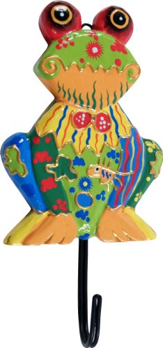 Bunter Holzkleiderhaken - Frosch / Kleiderhaken / Kinder