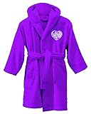 Estándar Öko-Tex 100. CTI 042127 Music - Albornoz para niña (6/8 años), Color Violeta