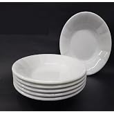 12 Adet Beyaz Oluklu Melamin &Ccedil;ukur Yemek Tabağı 18x3cm Pilav, Kuru Nohut &Ccedil;ok Hesaplı Sulu Yemek Kabı